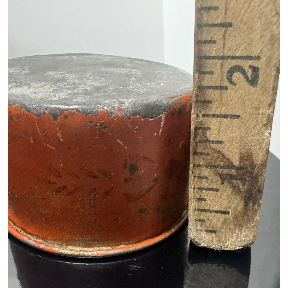 Antique 19th Century Painted Toleware Miniature Tin Mug Measure Primitive AAFA